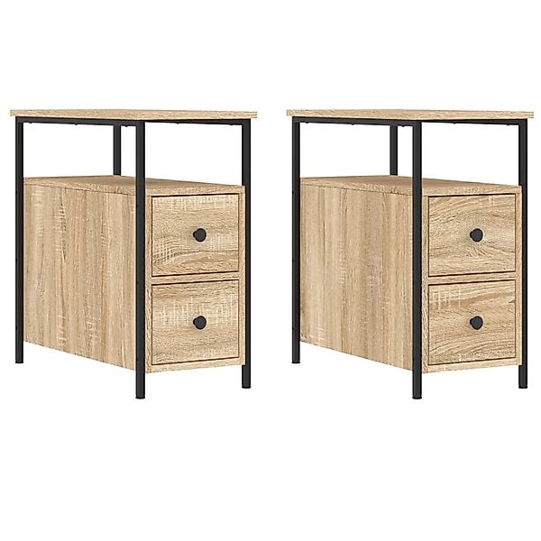 vidaXL Nachttische 2 Stk Sonoma-Eiche 30x60x60 cm Holzwerkstoff Modell 1 günstig online kaufen