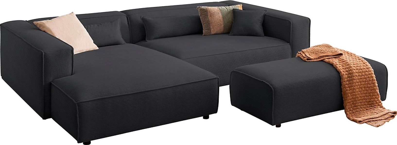 LeGer Home by Lena Gercke Ecksofa "PIARA XXL, L-Form, Schlaffunktion, Cord, günstig online kaufen