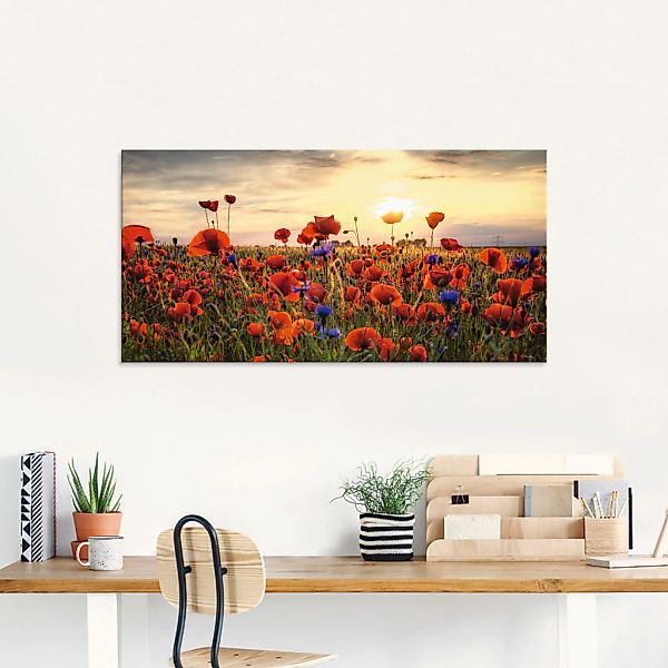 Artland Glasbild "Mohnblumen" Blumen 1 Stk. tlg. in verschiedenen Größen günstig online kaufen