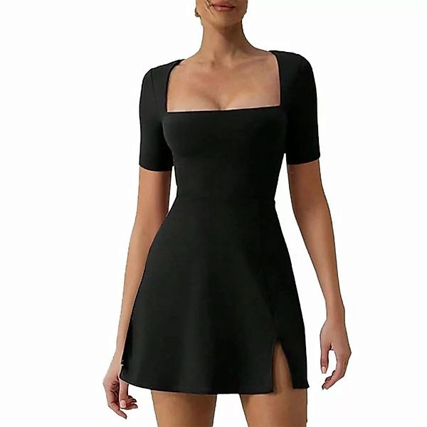 RUZU UG Dirndl Sexy Kleid mit quadratischem Ausschnitt und Schlitz in der T günstig online kaufen