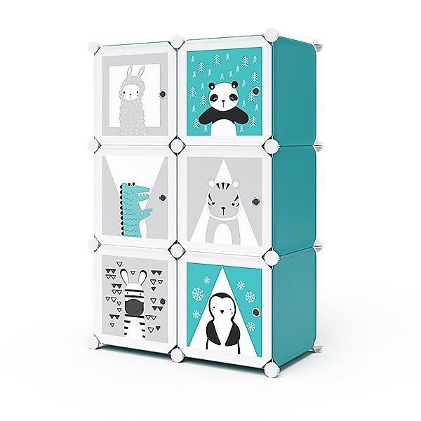 Vicco Bücherregal Andy, Blau, 74 x 110 cm 6 Fächer (Panda) günstig online kaufen