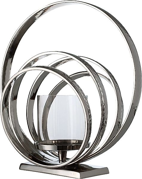 GILDE Kerzenhalter »Ringe«, (1 St.), Kerzenleuchter aus Aluminium, Höhe ca. günstig online kaufen