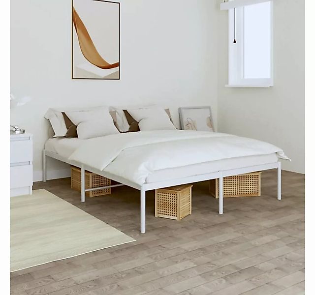 furnicato Bett Bettgestell Metall Weiß 140x190 cm günstig online kaufen