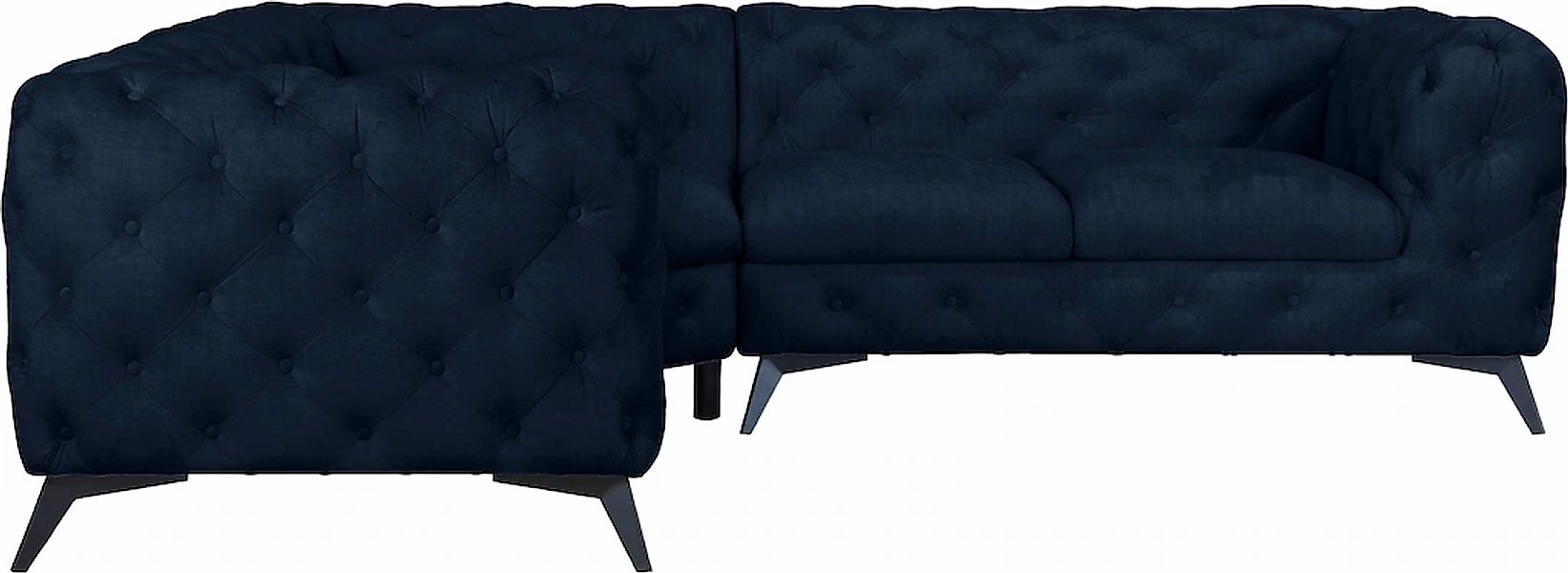 Leonique Chesterfield-Sofa "Ecksofa GLYNIS L-Form mit Wellenunterfederung, günstig online kaufen