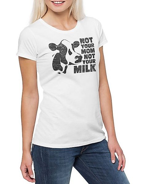 Urban Backwoods Print-Shirt Not Your Mom Not Your Milk Damen T-Shirt Vegan günstig online kaufen