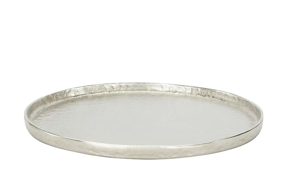 HOME STORY Tablett   ¦ silber ¦ Maße (cm): H: 2,5  Ø: 43 Küchenzubehör & He günstig online kaufen