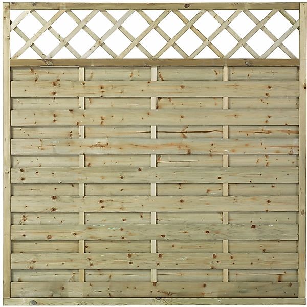 Sichtschutzzaun Bergen mit Gitter Nadelholz druckimprägniert 180 x 180 cm günstig online kaufen