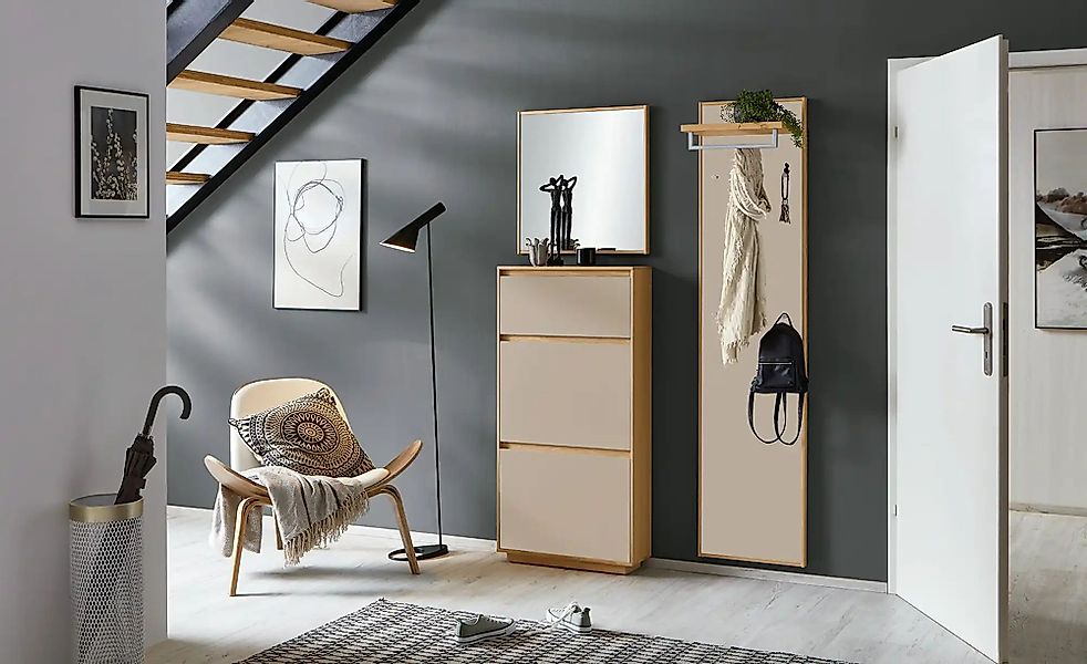 Garderobenpaneel   Tiba  ¦ creme ¦ Holzwerkstoff ¦ Maße (cm): B: 44 H: 183 günstig online kaufen