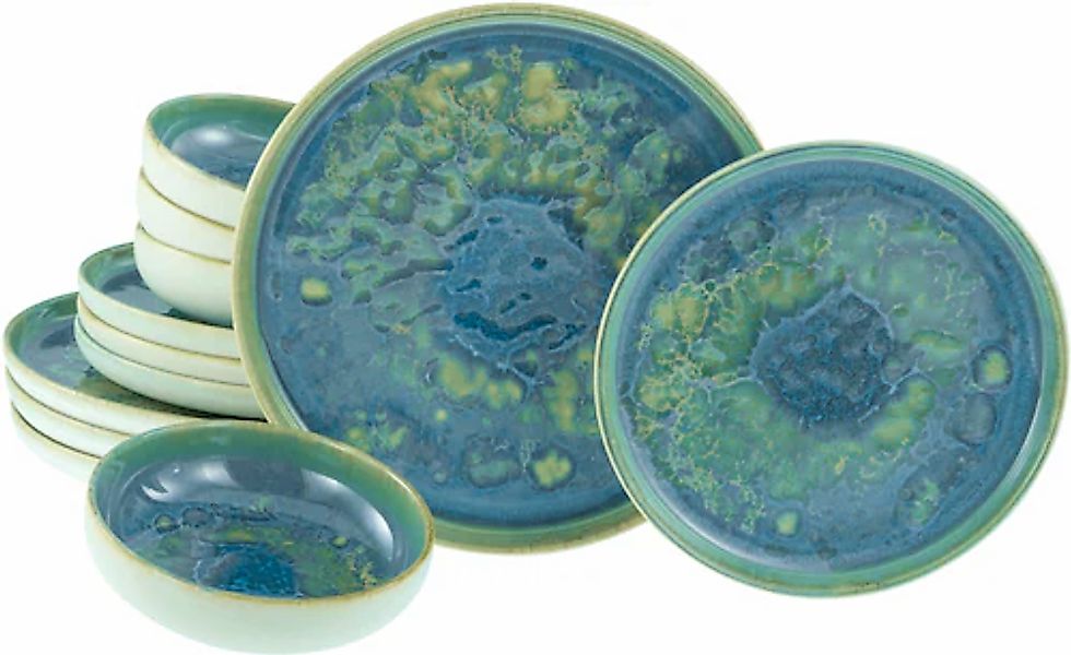 CreaTable Teller-Set »Yuki, Tellerset 12-tlg« Reaktiver intensiv leuchtende günstig online kaufen