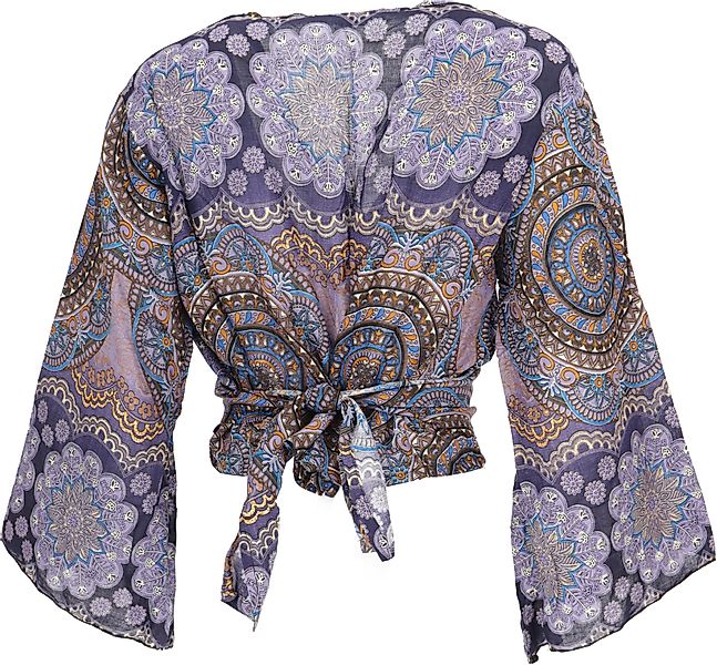 Guru-Shop Longbluse Kurztop, Boho Blusentop, Wickeltop, günstig online kaufen