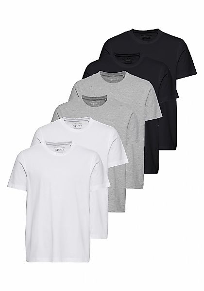 Mans World Rundhalsshirt Packung, 6-er Pack, 6 Stk. Kurzarm, unifarben, Run günstig online kaufen