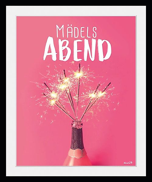 queence Bild »Mädelsabend«, Mädchen-Sprüche & Texte-Wein-Wein Bilder-Schrif günstig online kaufen