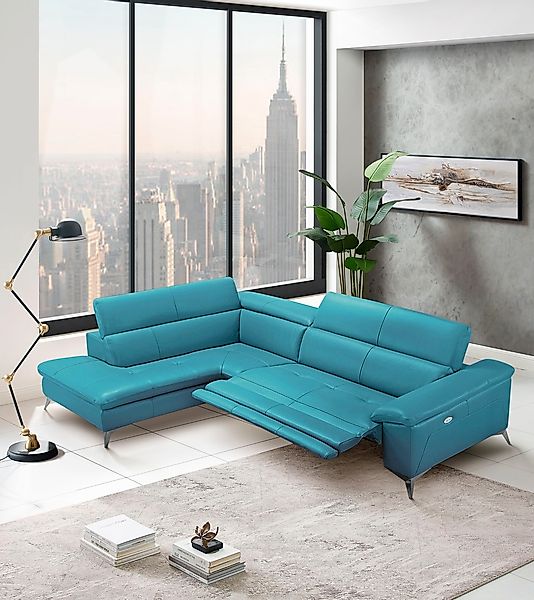 Egoitaliano Ecksofa "Martine", mit Ottomane, elektrischer Relaxfunktion und günstig online kaufen