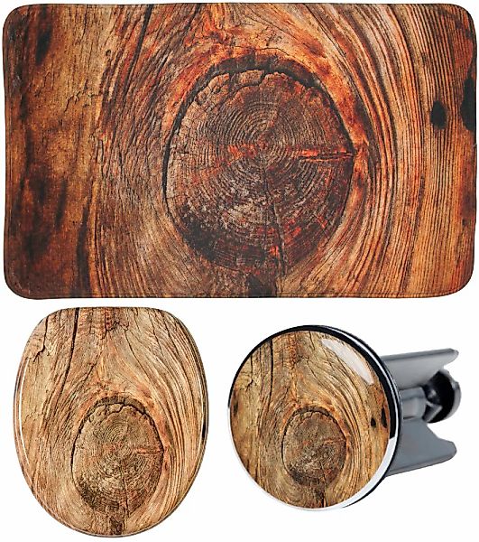 Sanilo Badaccessoire-Set "Rustikal" bestehend aus WC-Sitz, Badteppich und W günstig online kaufen