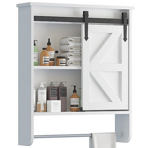 radelldar Hängeschrank mit Handtuchhalter, Badezimmerschrank Badschrank günstig online kaufen