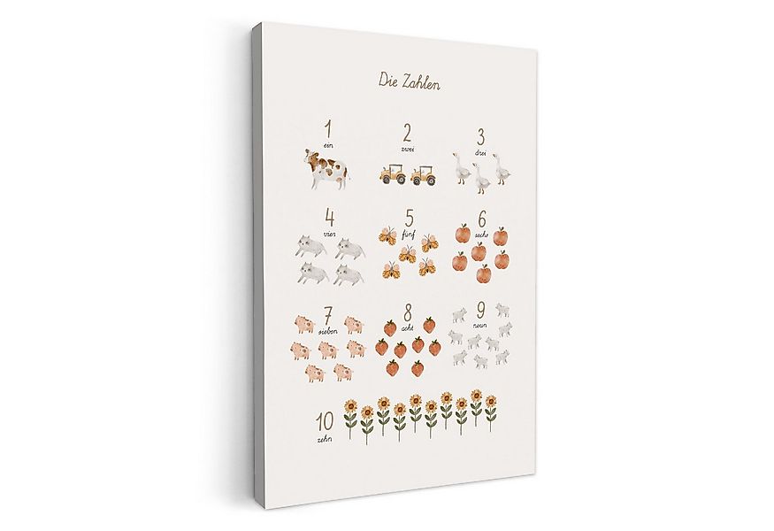 OneMillionCanvasses® Leinwandbild Pädagogisch - Zählen lernen - Beige - 1-1 günstig online kaufen