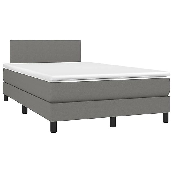 vidaXL Boxspringbett mit Matratze & LED Dunkelgrau 120x200 cm Stoff 3132982 günstig online kaufen
