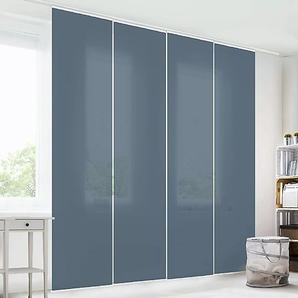 Bilderdepot24 Schiebegardine modern Flächenvorhang blickdicht Schieferblau, günstig online kaufen