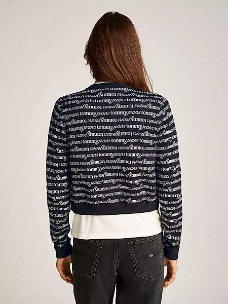 Tommy Jeans Strickjacke "TJW CRP SCRIPT AOP CARDIGAN", mit Allover-Label-Mu günstig online kaufen