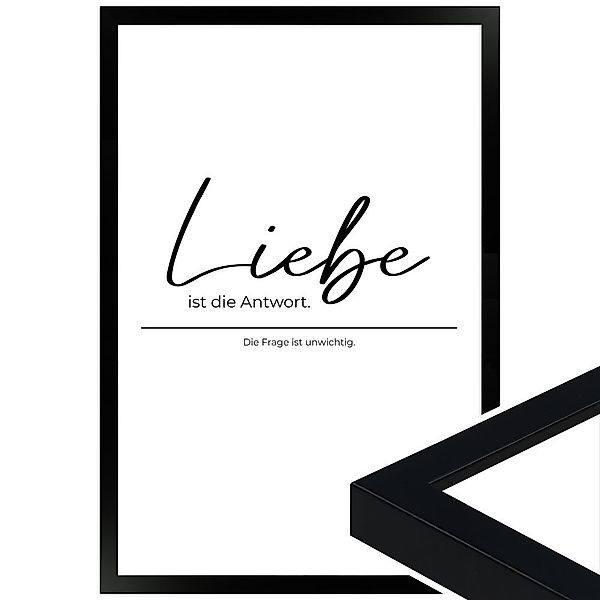 WANDStyle Bild mit Rahmen Liebe ist günstig online kaufen