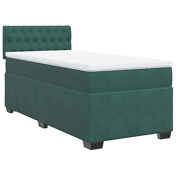 vidaXL Bett Boxspringbett mit Matratze Dunkelgrün günstig online kaufen