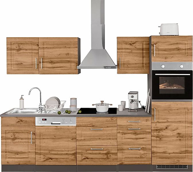 HELD MÖBEL Küchenzeile "Stockholm", Breite 280 cm, mit hochwertigen MDF Fro günstig online kaufen