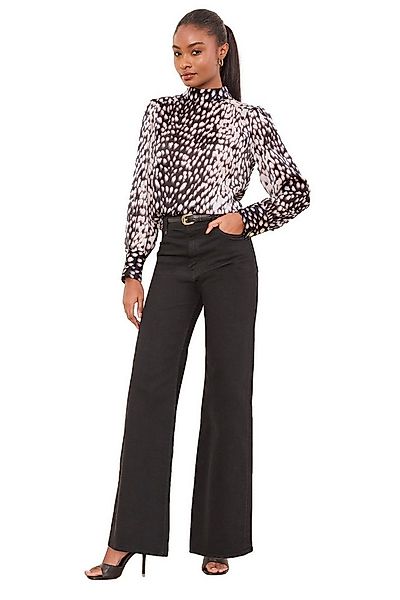 LIPSY Langarmbluse Lipsy Hochgeschlossenes Jacquard-Oberteil, Regular (1-tl günstig online kaufen