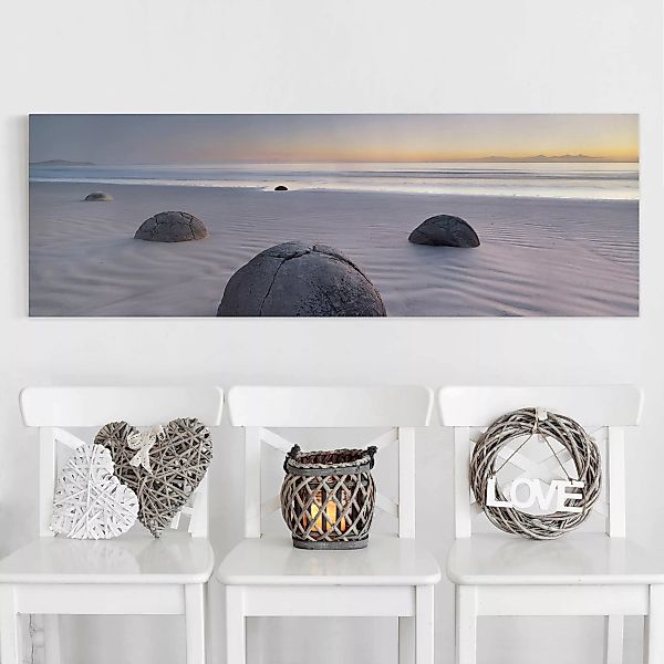 Leinwandbild - Panorama Moeraki Boulders Neuseeland günstig online kaufen