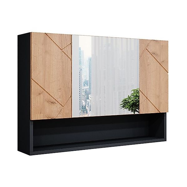 Vicco Badspiegelschrank Irma Anthrazit/Eiche 80 x 55 cm günstig online kaufen