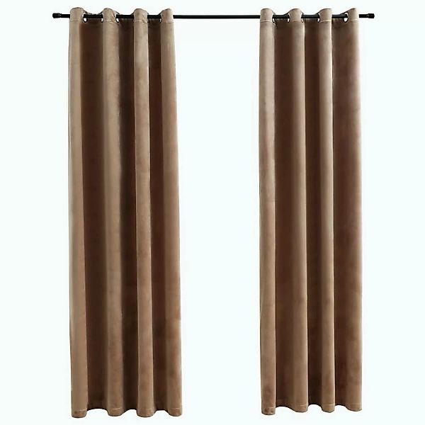 Verdunkelungsvorhänge Mit Ãsen 2 Stk. Samt Beige 140x245 Cm günstig online kaufen