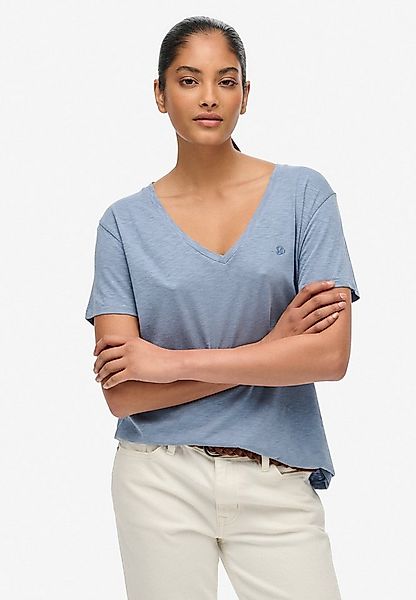 Superdry T-Shirt STUDIOS SLUB EMB VEE TEE Baumwollmischung, relaxed fit günstig online kaufen