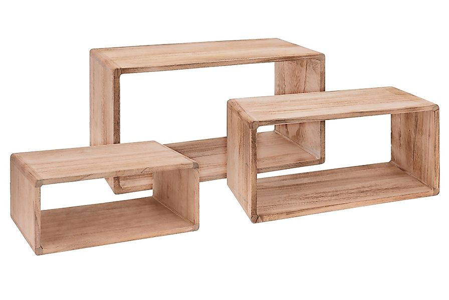 Spetebo Wandregal Holz Hängeregal rechteckig 3er günstig online kaufen