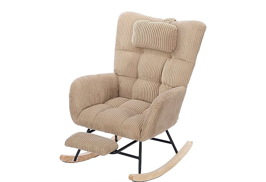 MODFU Schaukelstuhl stabiler Holz-Metall-Konstruktion und Aufbewahrungstasc günstig online kaufen