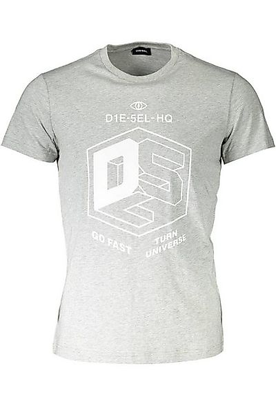 Diesel T-Shirt Herren T-Shirt Grau Kurzarm mit Rundhalsausschnitt günstig online kaufen