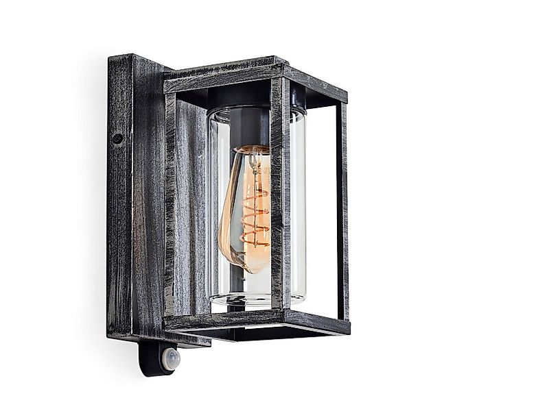 hofstein Außen-Wandleuchte Außenleuchte mit Bewegungsmelder aus Metall/Glas günstig online kaufen