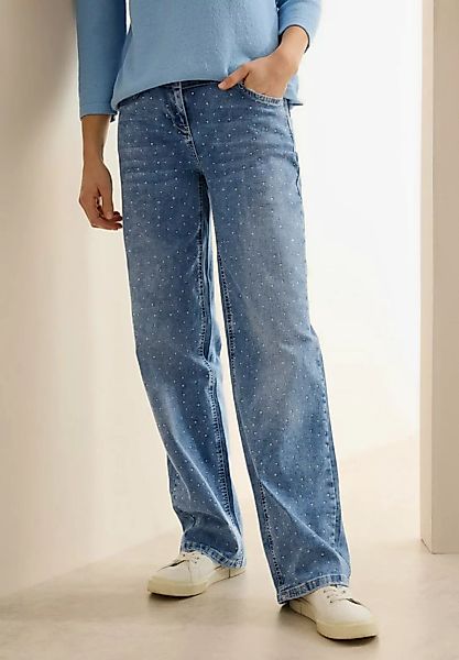 Cecil Weite Jeans Style Neele mit Schmucksteinen günstig online kaufen