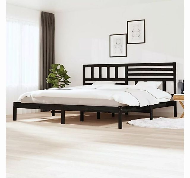 furnicato Bett Massivholzbett Schwarz Kiefer 200x200 cm günstig online kaufen