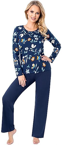Donna Schlafanzug Caroline (Set, 2 tlg., 2-teilig) Damen Pyjama lang 2-teil günstig online kaufen
