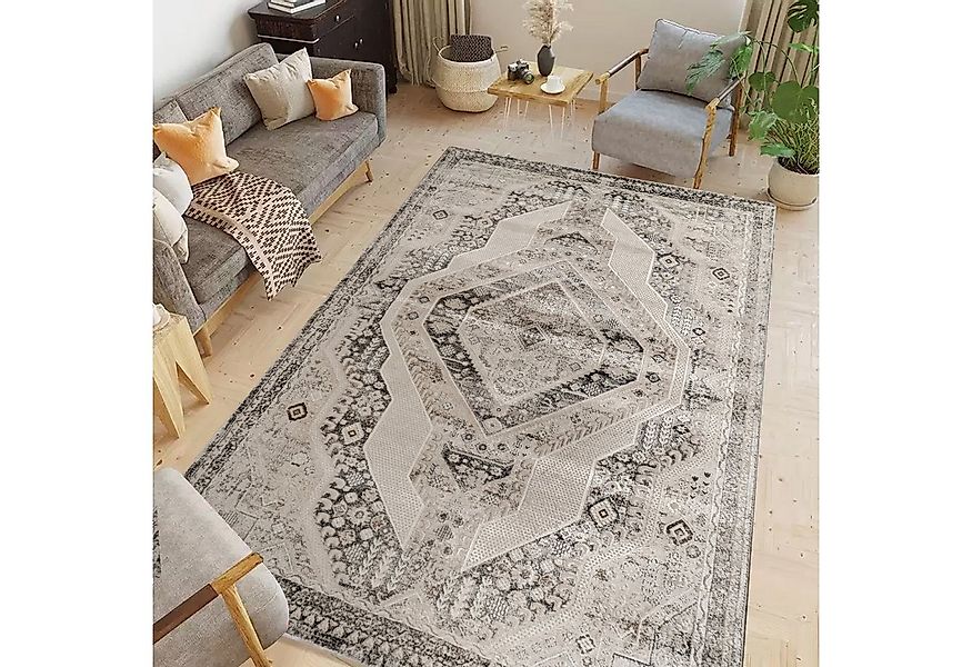 Carpetilla Teppich Designer Teppich Wohnzimmer Design Farbig Beige, Klassis günstig online kaufen