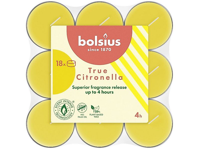 Bolsius Teelicht Bolsius Teelichte Citronella 18er Pack günstig online kaufen