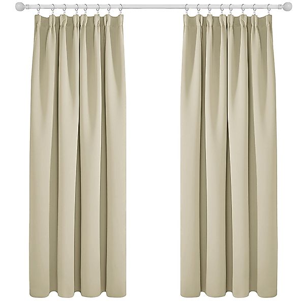 Deconovo Verdunkelungsvorhang Gardinen mit Kräuselband Blickdicht günstig online kaufen