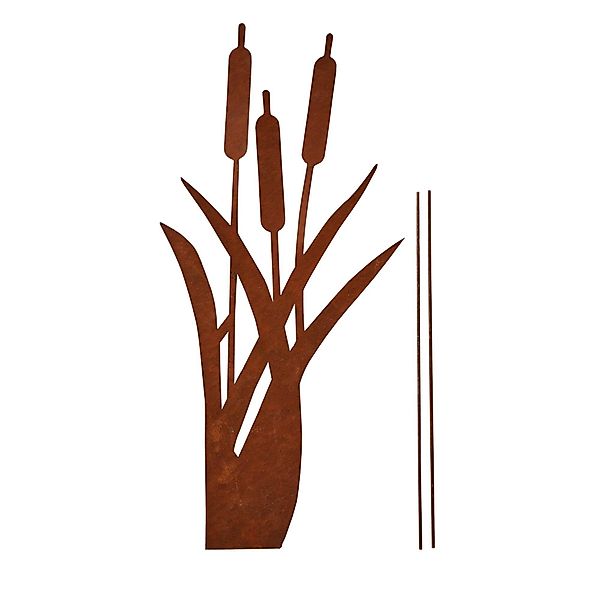 UNUS GARDEN Gartenstecker Schilfgräser Metall Rostoptik günstig online kaufen