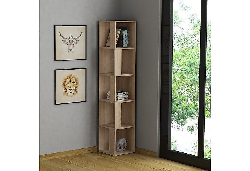 Decortie Bücherregal Piano, Modernes Eck-Bücherregal Vitrine, 31,4 x 31,4 x günstig online kaufen