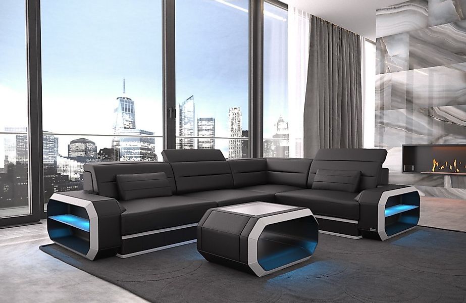 Sofa Dreams Ecksofa Sofa Leder Ledercouch Verona L Form Ledersofa, Couch, m günstig online kaufen