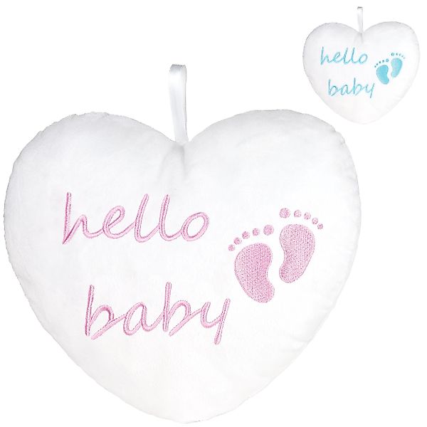 BRUBAKER Dekokissen Plüschherz Hello Baby 25 günstig online kaufen