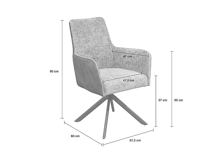 LC Home Esszimmerstuhl Chicago Webstoff/Microfaser Drehstuhl günstig online kaufen