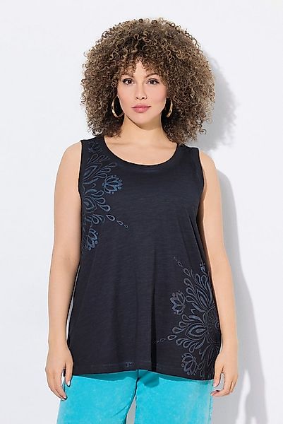 Ulla Popken Longtop Top Mandalas A-Linie Rundhals ärmellos günstig online kaufen