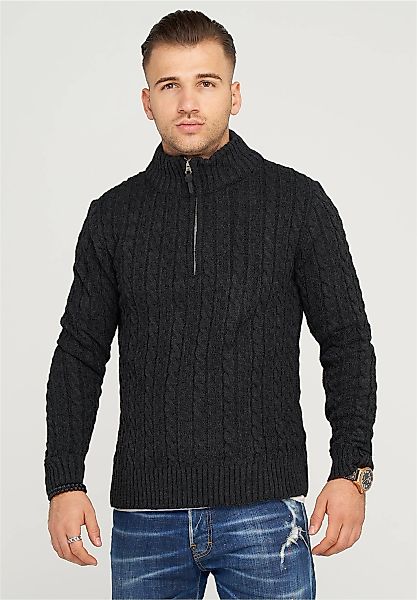 behype Strickpullover "CILIAN HENLEY" mit gemütlichem Stehkragen günstig online kaufen