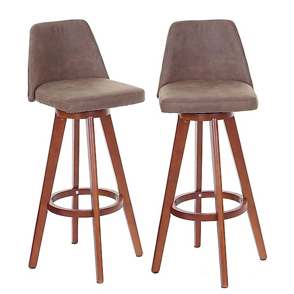 PROREGAL 2er-Set Barhocker Drehbar Mit Lehne Sitzhöhe 73cm Holz Textil Dreh günstig online kaufen