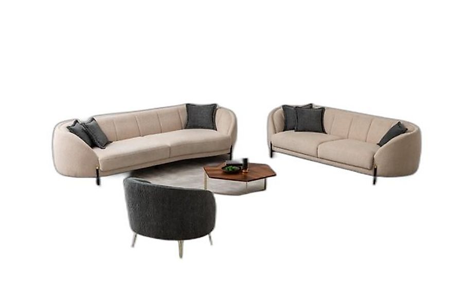 Xlmoebel Sofa Beigefarbene 4-3-1 Sitzer Wohnzimmer Sofas Set, Hergestellt i günstig online kaufen